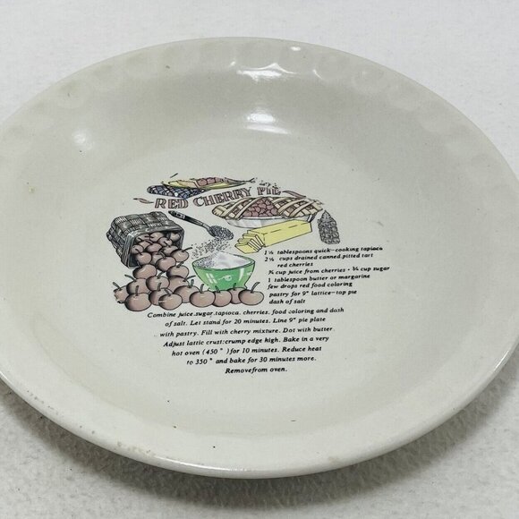 Cherry Pie Dish Recipe Plate 10” Serving Baking Tray Baker Dessert Cooking Chef - Picture 3 of 9